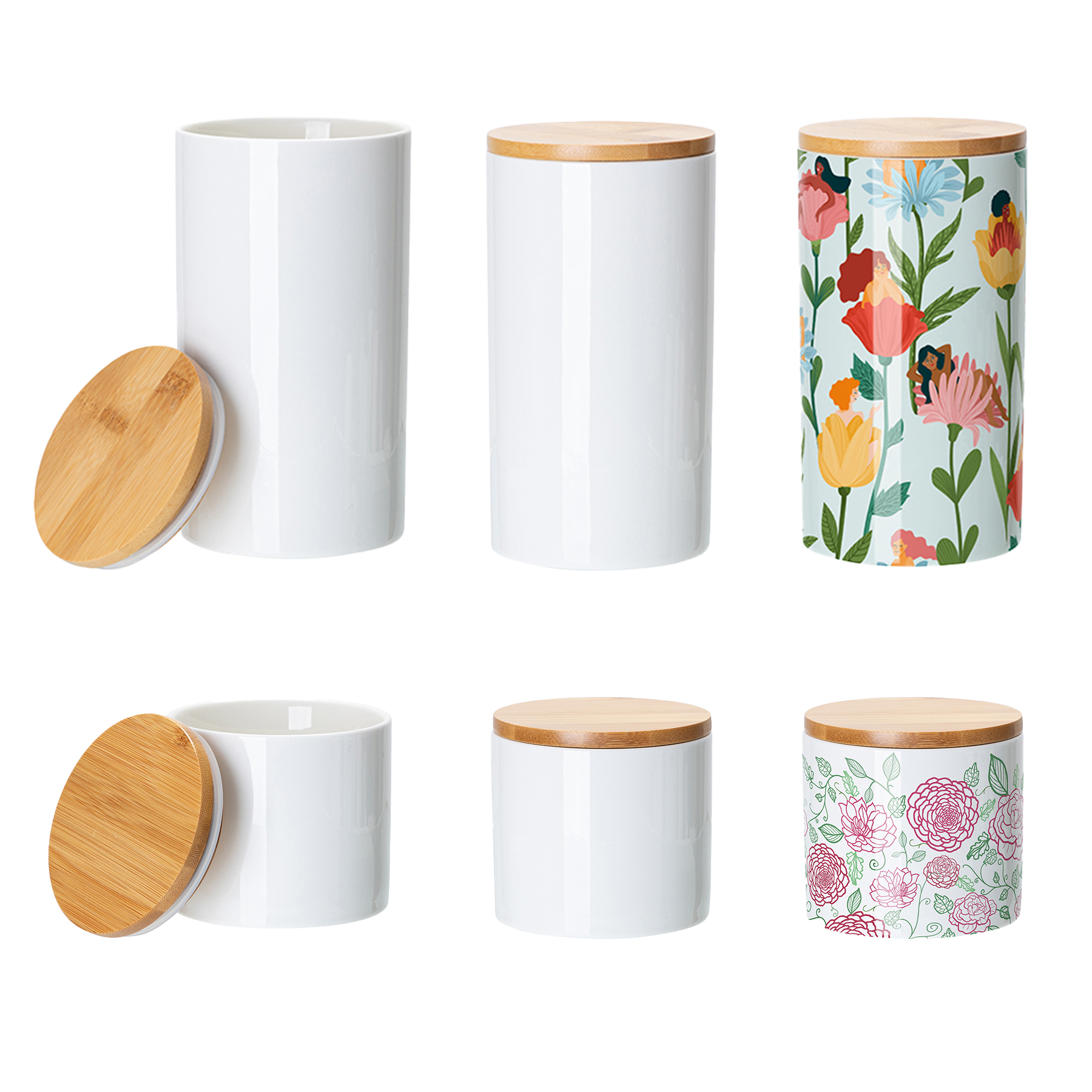craftcut® - Keramikdose für Sublimation mit Bambusdeckel