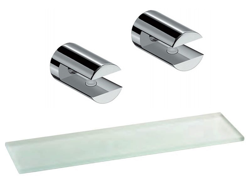 Paket] Glasablage 80cm mit 2Wandhalterungen Chrom Picola