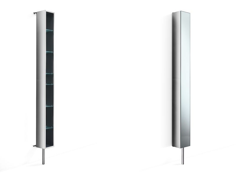 Spiegelschrank Drehschrank Lineabeta Badschrank Edelstahl schmal