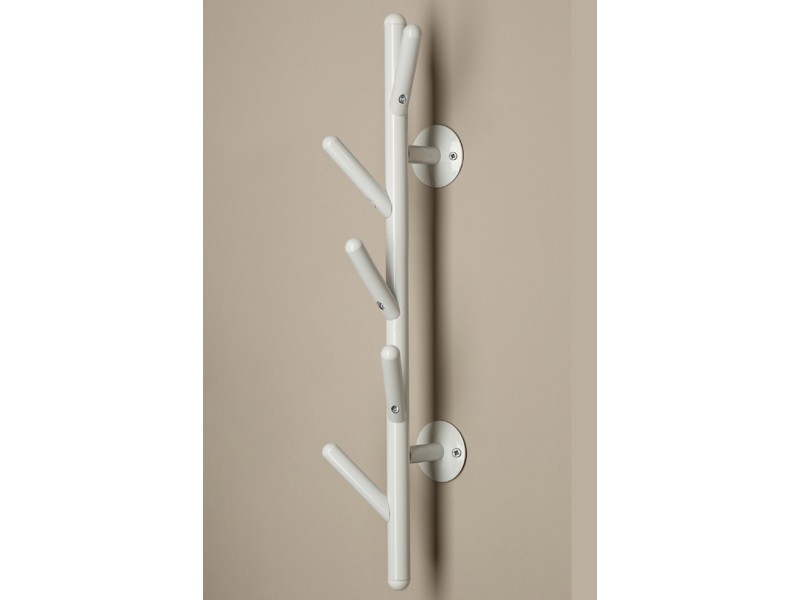 Wandgarderobe Garderobe Metall weiß 5 Haken 63cm