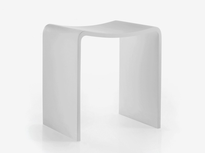 Hocker Badhocker Mattstone weiß Design Lineabeta