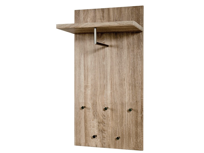 Wandgarderobe Eiche trüffel Ablage 5 Haken Stange