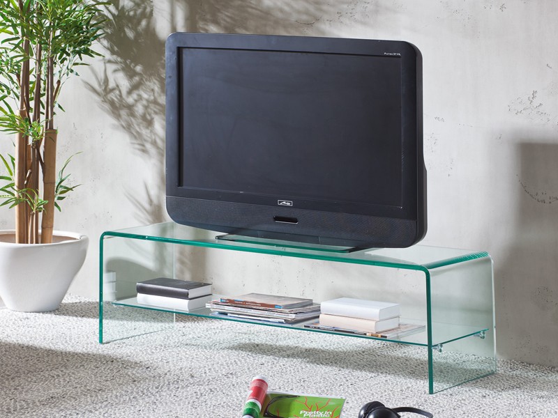 TV Regal Glasregal Fernsehtisch Glastisch 110 cm Sicherheitsglas ESG