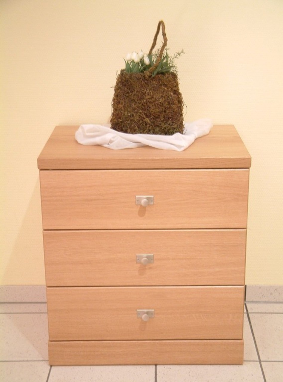Kantatus Schubladen-Kommode, mit 3 Schubladen, Breite 65 cm Höhe 60 cm, Eiche, Ast- bzw. Wildeiche, Buche oder Kirschbaum vollmassiv