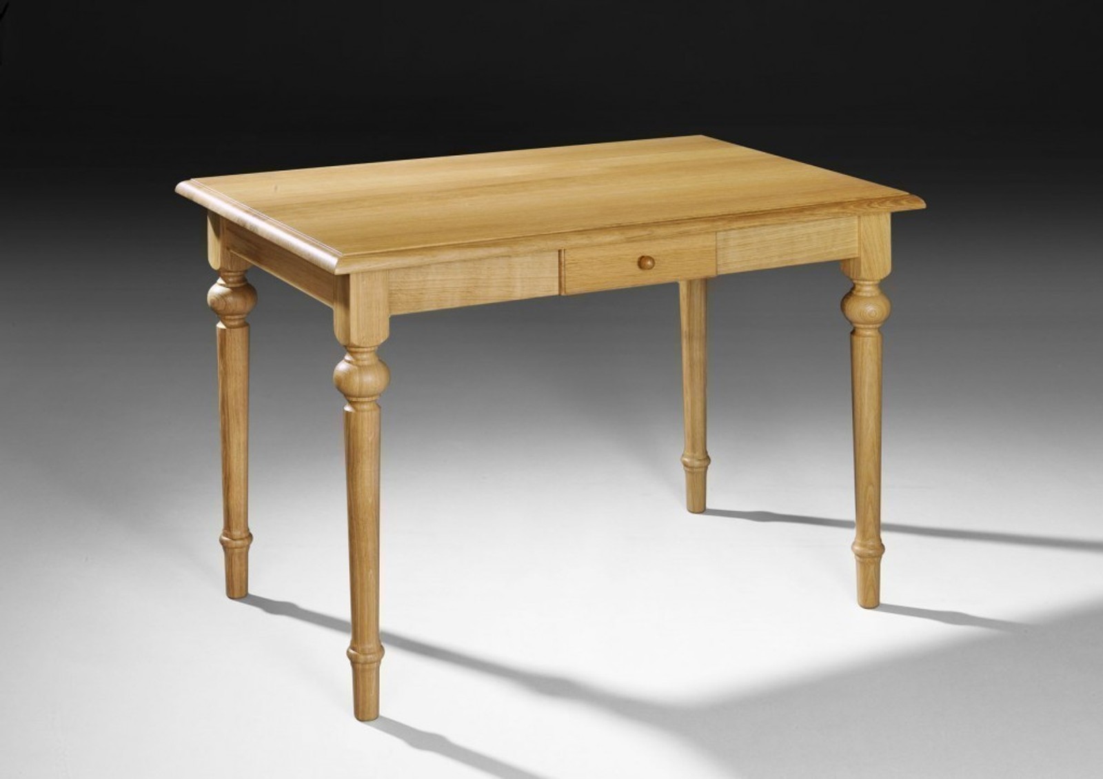 Esstisch / Tisch Asbeck mit Schublade, 110 cm x 70 cm, Höhe 76 cm, Holzart: Eiche vollmassiv - Qualität