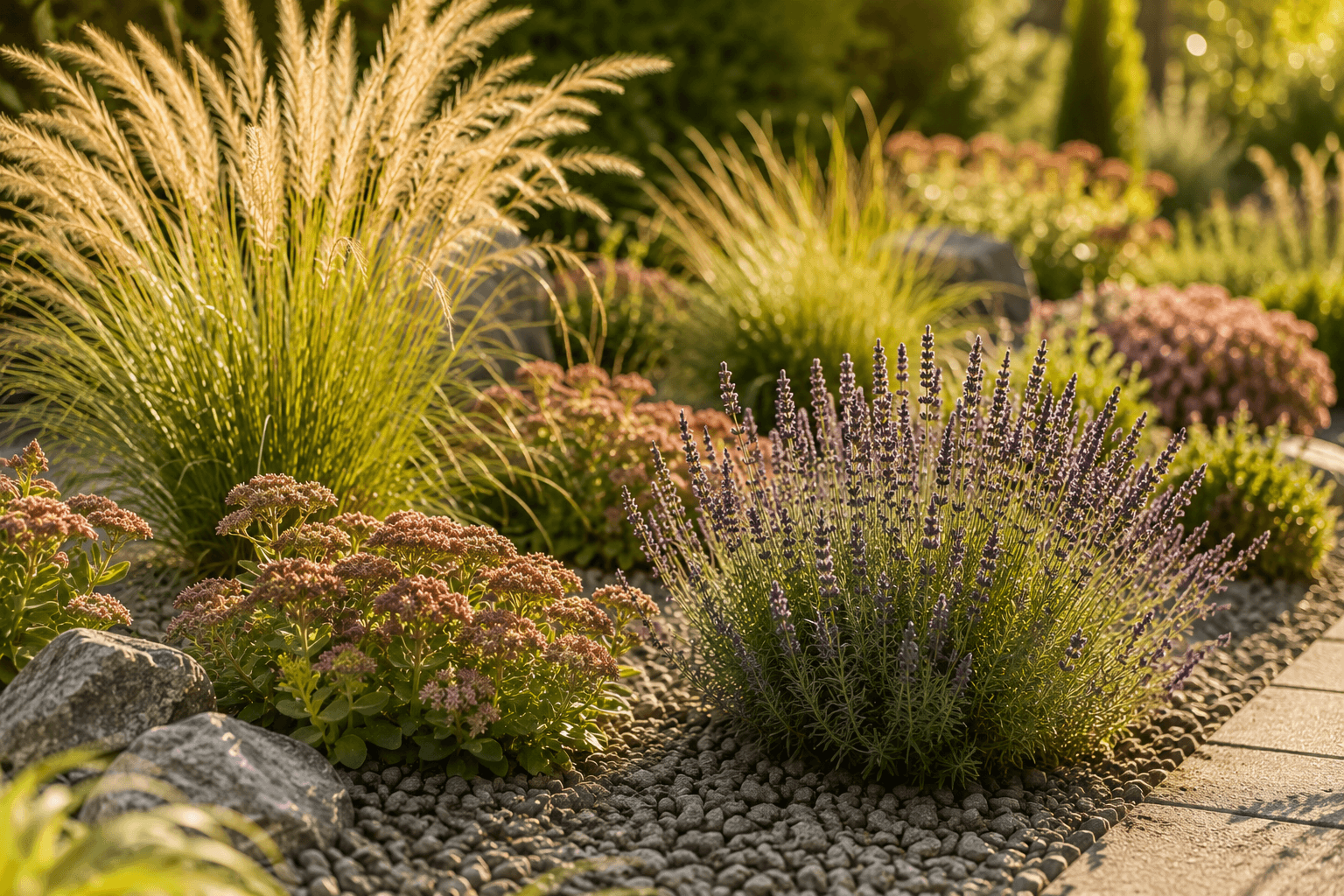 Pflegeleichte Gartenpflanzen – Lavendel, Fetthenne und Ziergräser