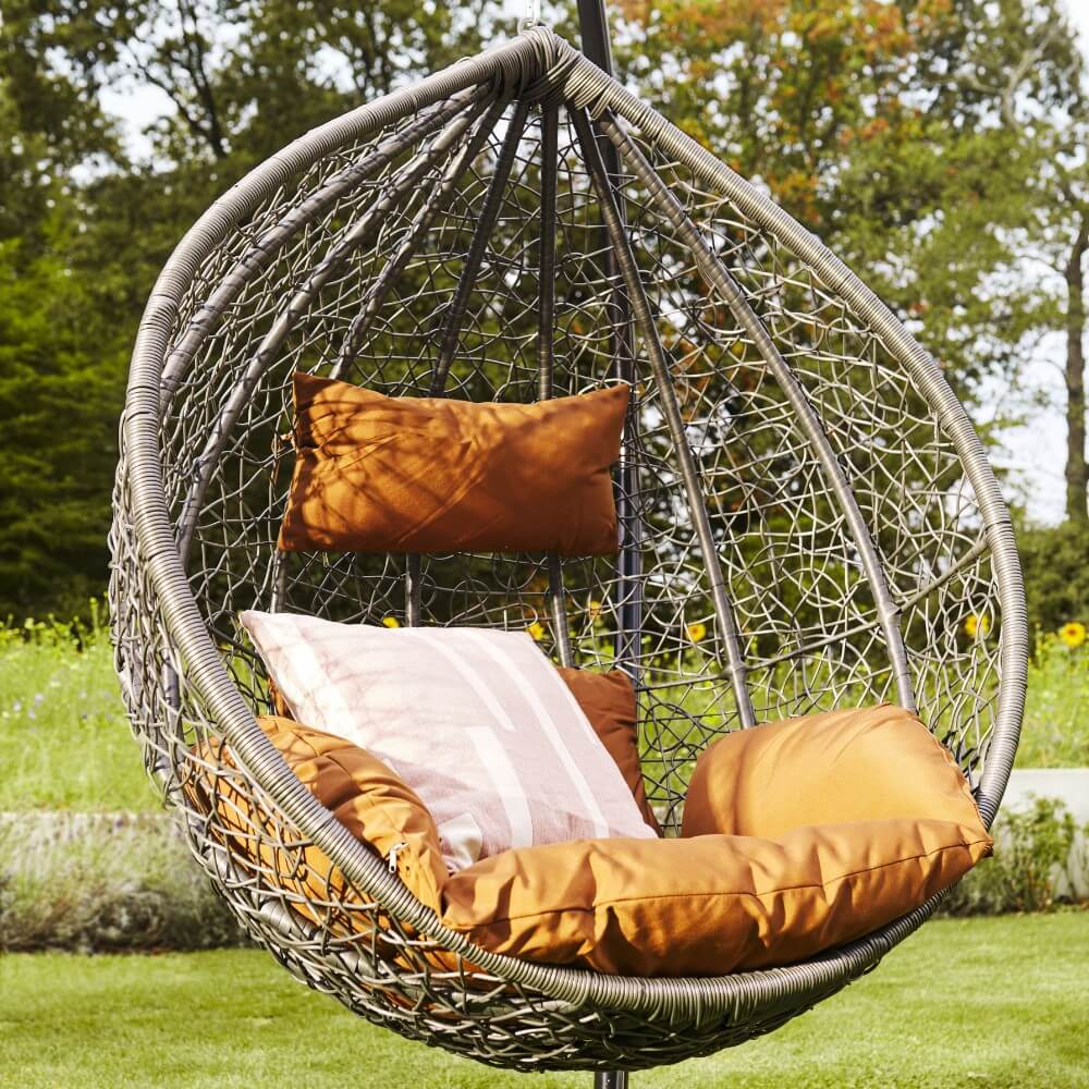 Polyrattan Hängesessel CIELO - Grau/Braun nur Kissen Image