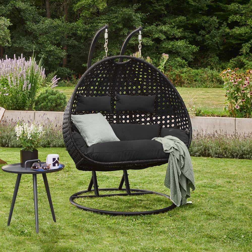 Polyrattan Hängesessel TWIN - Schwarz
