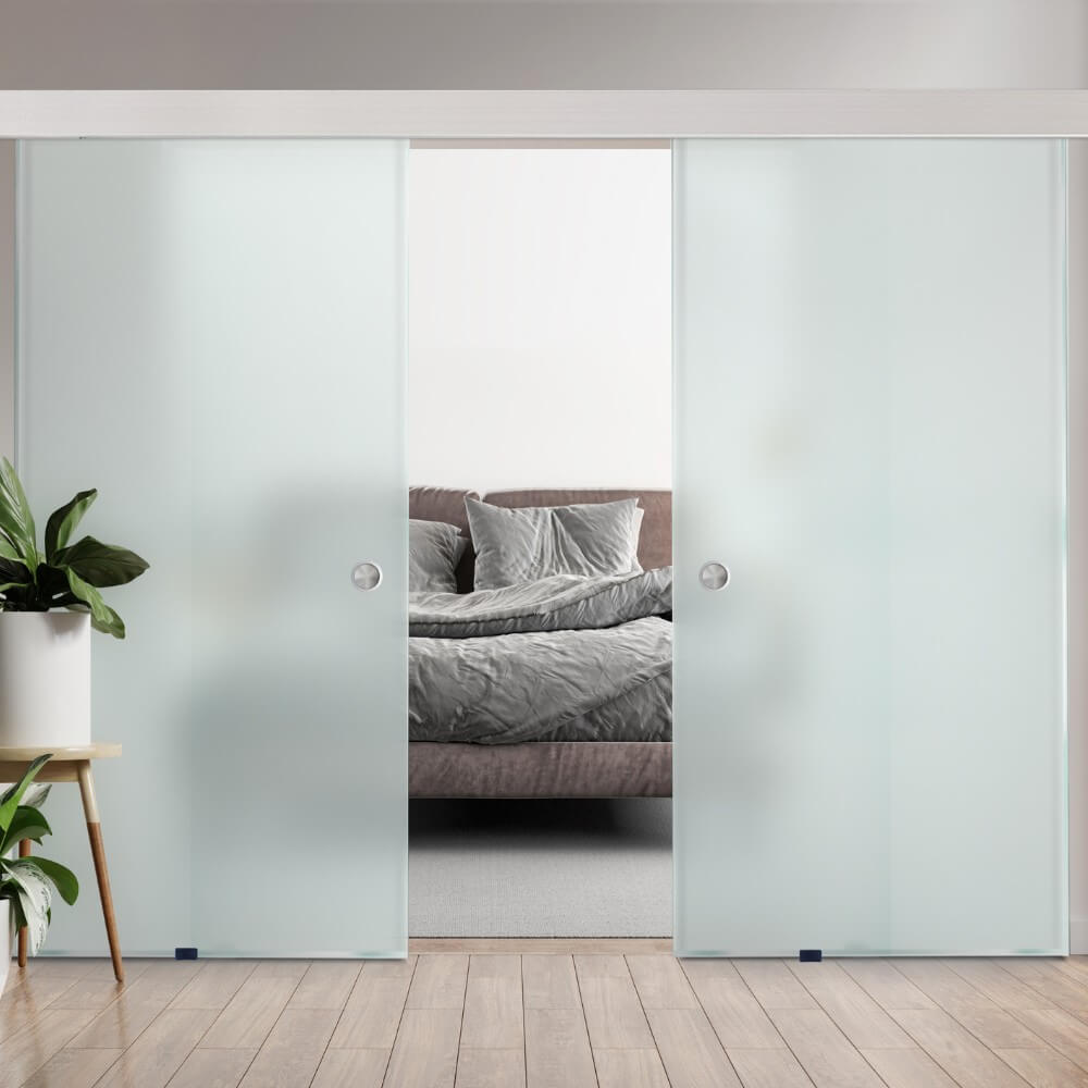 Doppelglasschiebetür SAPHIR – 205 x 90 cm Milchglas