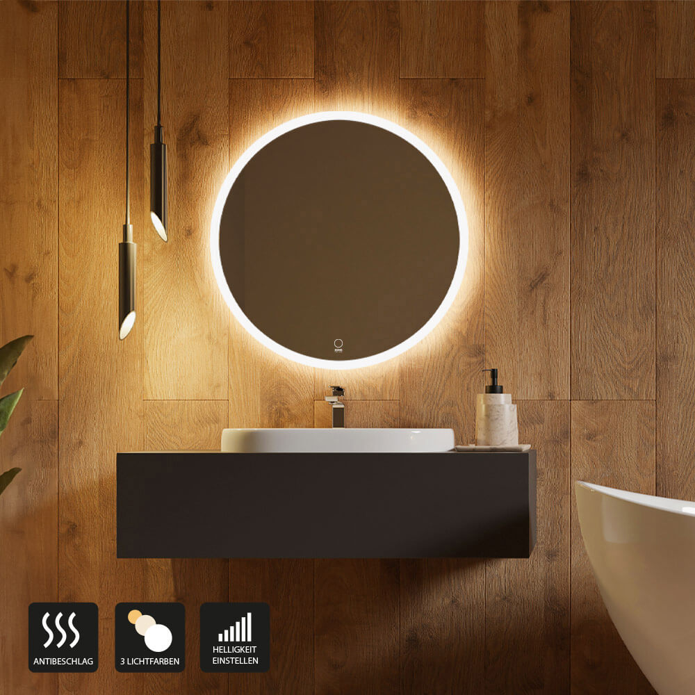 LED-Spiegel Rund EMMI – 80 cm