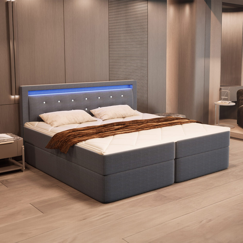 Boxspringbett ZENOVA inkl. Matratze und Topper 180 x 200 cm - Farbauswahl