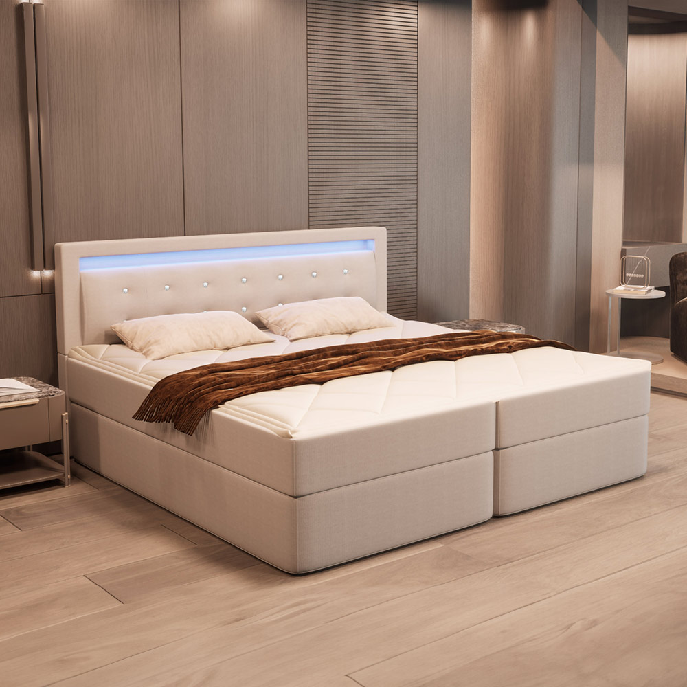 Boxspringbett ZENOVA inkl. Matratze und Topper 180 x 200 cm - Farbauswahl