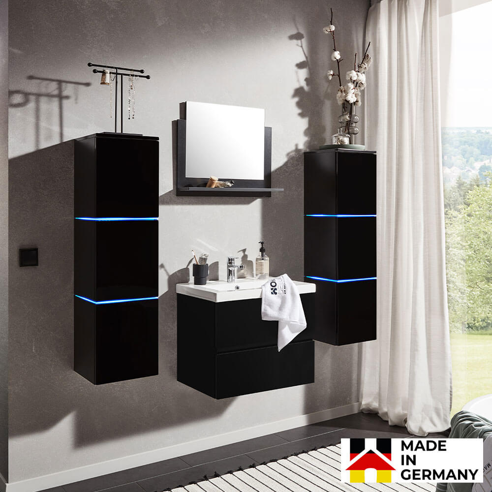 Badmöbel WANGEROOGE Deluxe – XL Schwarz – Made in Germany