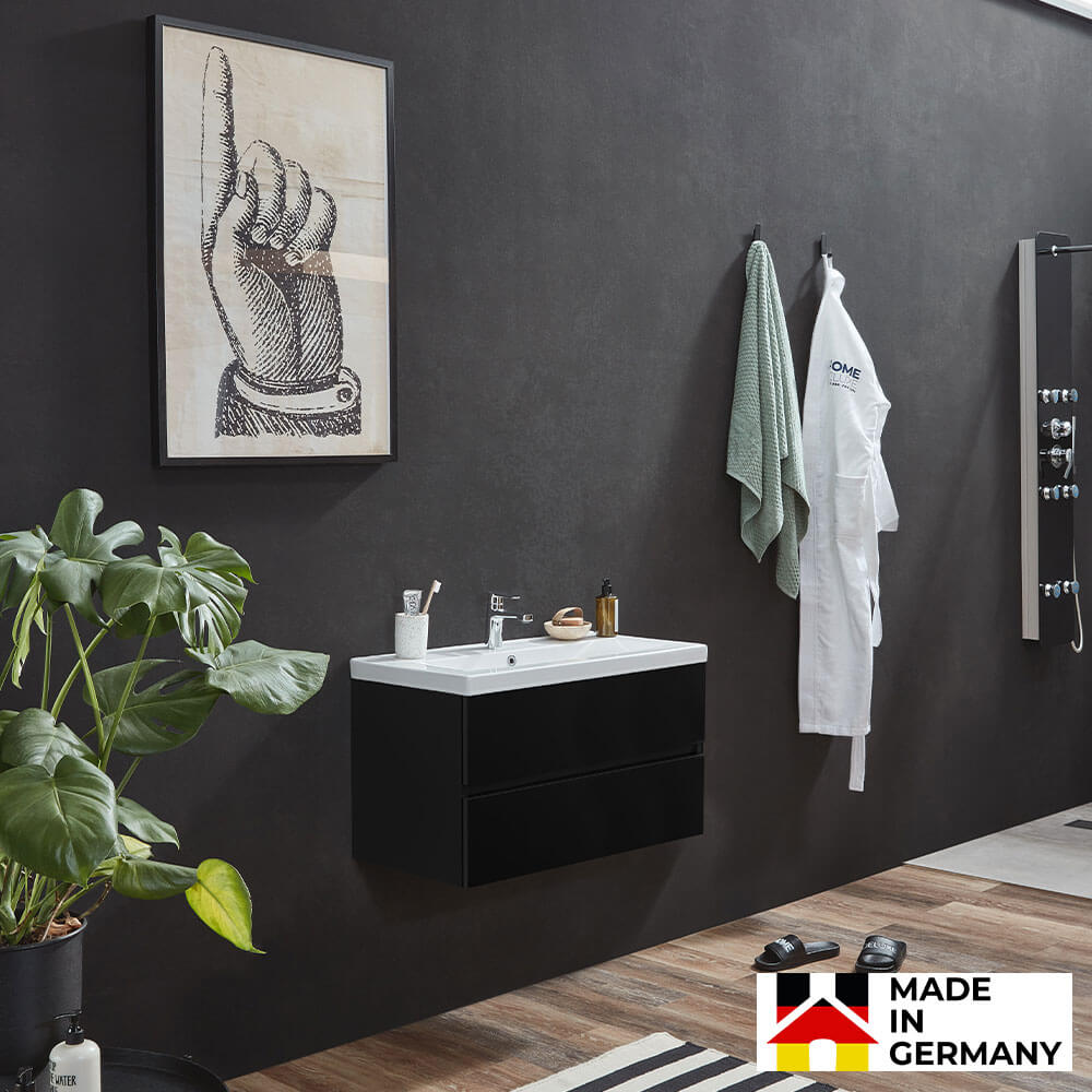 Badmöbel WANGEROOGE BIG Deluxe – S Schwarz – Made in Germany