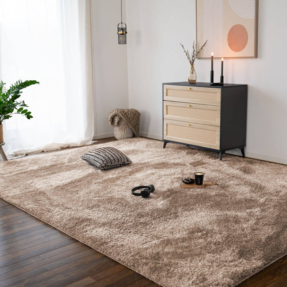 Home Deluxe Alfombra de pelo alto SOFI - 300 x 200 cm Marrón