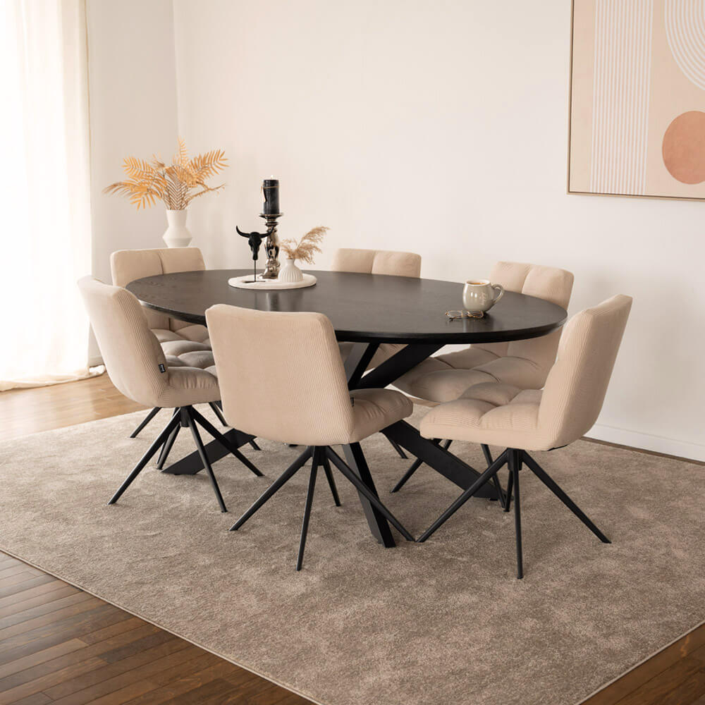 Esstisch Oval AVENTIS inkl. Sternfuß - 200 x 120 cm