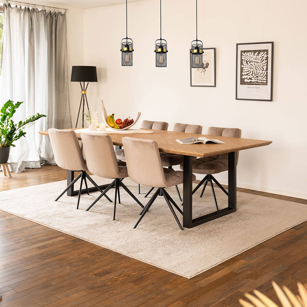 Esstisch Eckig AVENCIA inkl. U-Fuß - 240 x 120 cm
