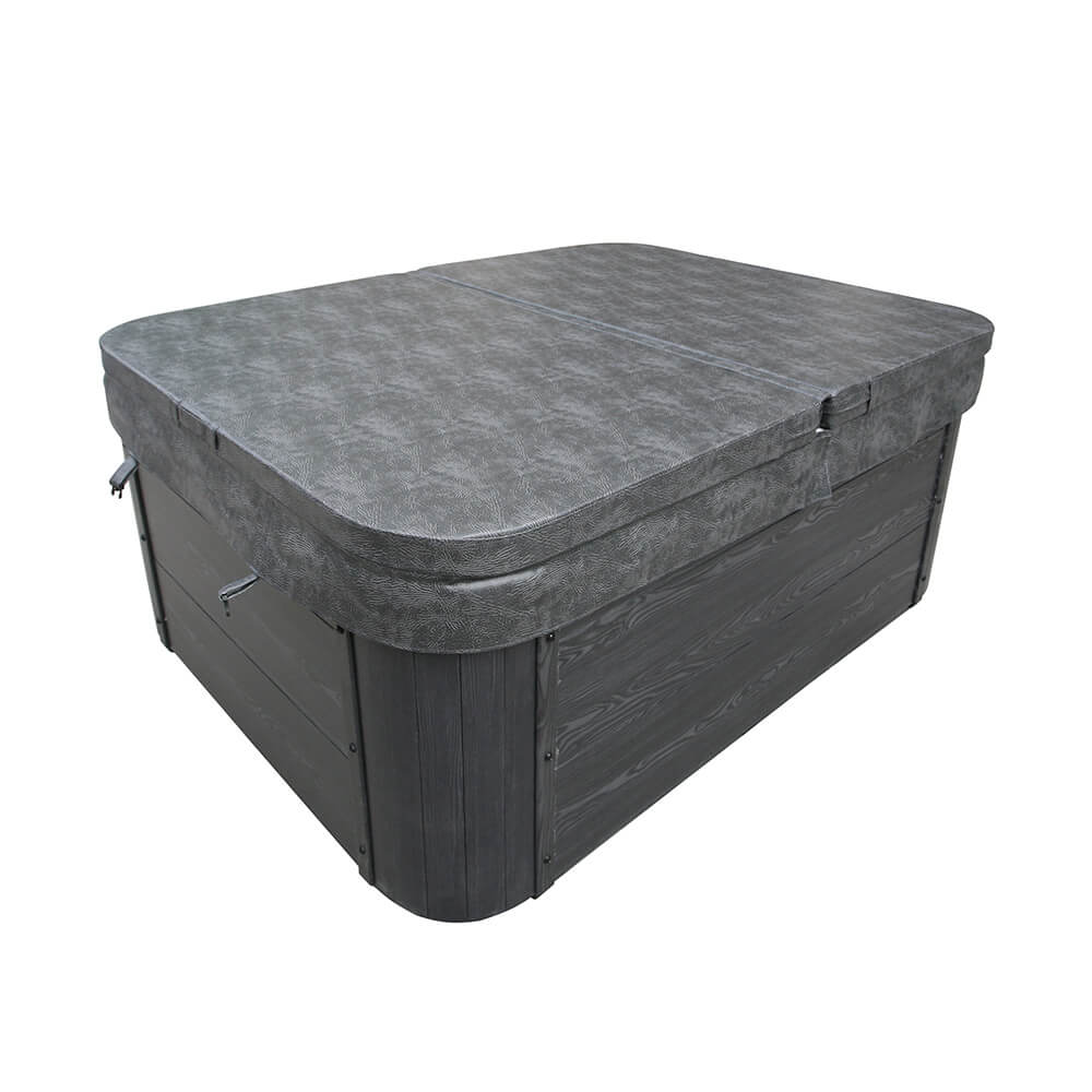 Home Deluxe - Jacuzzi d'extérieur avec escalier et couverture thermique white marble - 210 x 160 cm pour 3 personnes Équipement : Avec escalier et