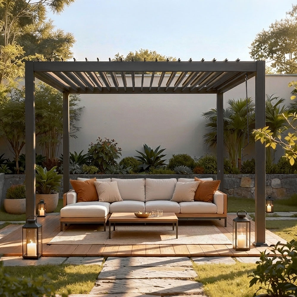 Home Deluxe Cenador de lamas ROVAS antracita - 300 x 300 cm