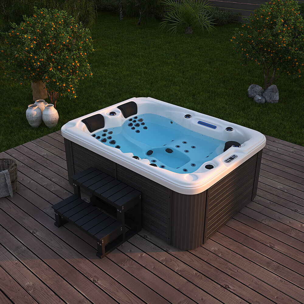 Outdoor Whirlpool BEACH - Mit Treppe und Thermoabdeckung