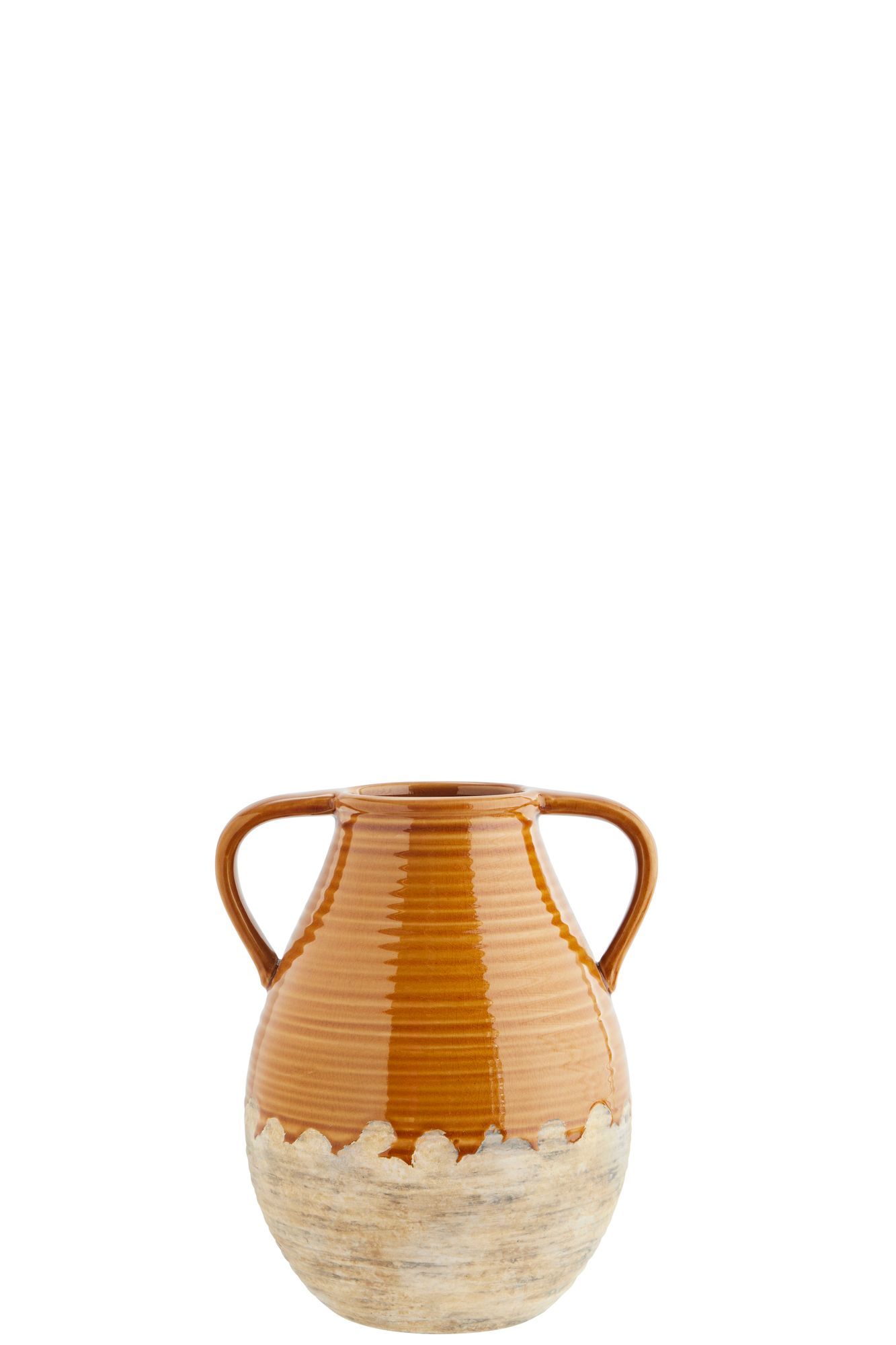 Krug Vase Steingut Senfgelb