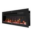 Wandkamin Elektrokamin Panorama Flammeneffekt elektrisch 900/1800W, Appsteuerung, 12 Farben, Timer, inkl. Kristalle 92x13x35 cm, schwarz