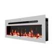 Tronitechnik Wandkamin Elektrokamin Panorama Flammeneffekt elektrisch 900/1800W, Appsteuerung, 12 Farben, Timer, inkl. Kristalle 92x13x35 cm, weiß