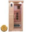 Dewello Infrarotkabine Infrarotsauna WINDSOR 90cm x 90cm inkl. Keramikstrahler, Bodenstrahler und Zubehör