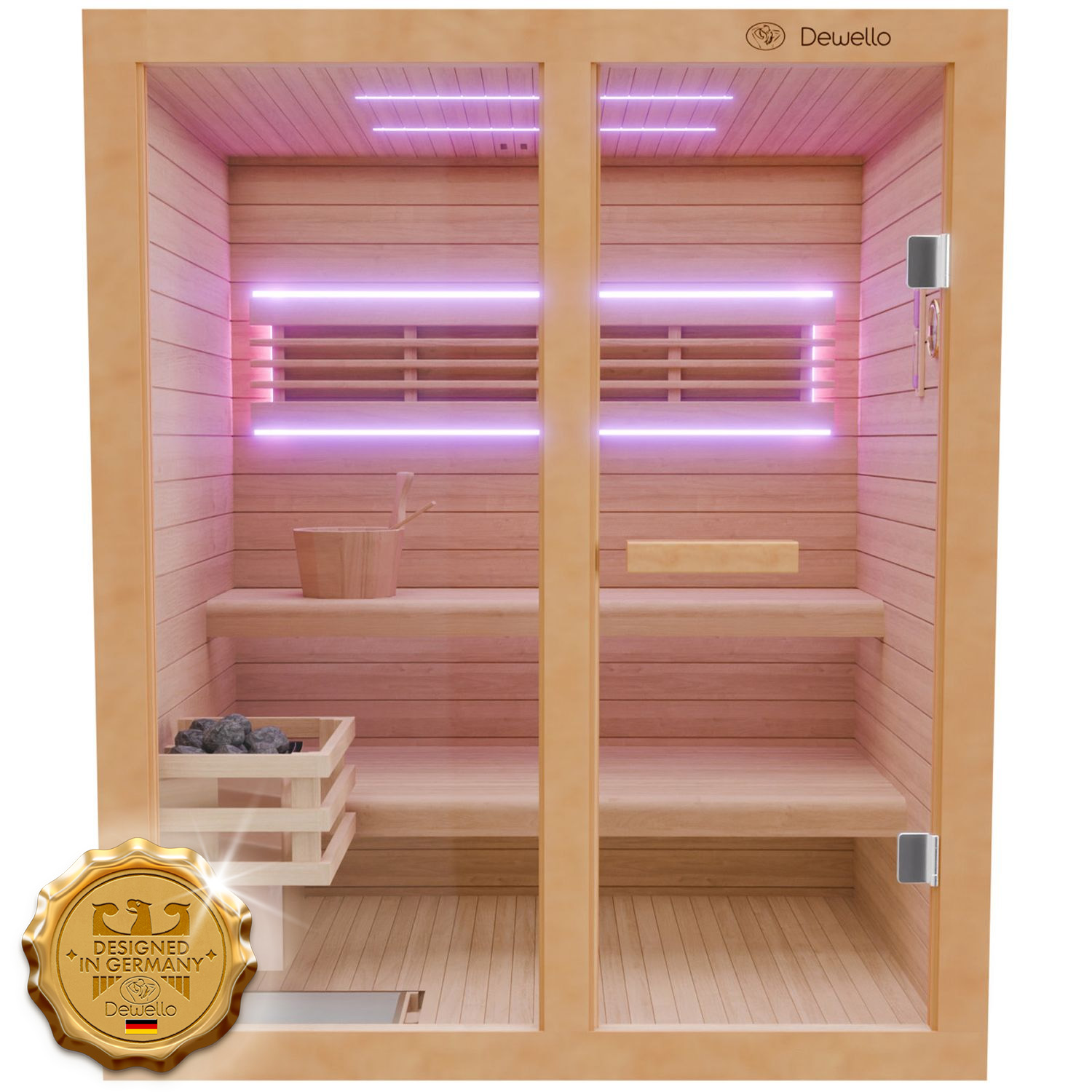 Dewello Finnische Traditionelle Sauna TOFINO 160cm x 150cm