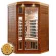 Dewello Infrarotkabine Infrarotsauna LAKEFIELD PRO Zeder 140cm x 140cm inkl. Vollspektrumstrahler, Bodenstrahler