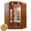 Dewello Infrarotkabine Infrarotsauna LAKEFIELD PRO Zeder 120cm x 120cm inkl. Vollspektrumstrahler, Bodenstrahler