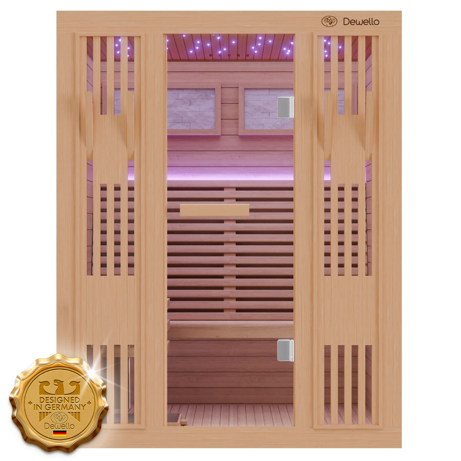 Dewello Finnische Traditionelle Sauna MINTO 150cm x 130cm
