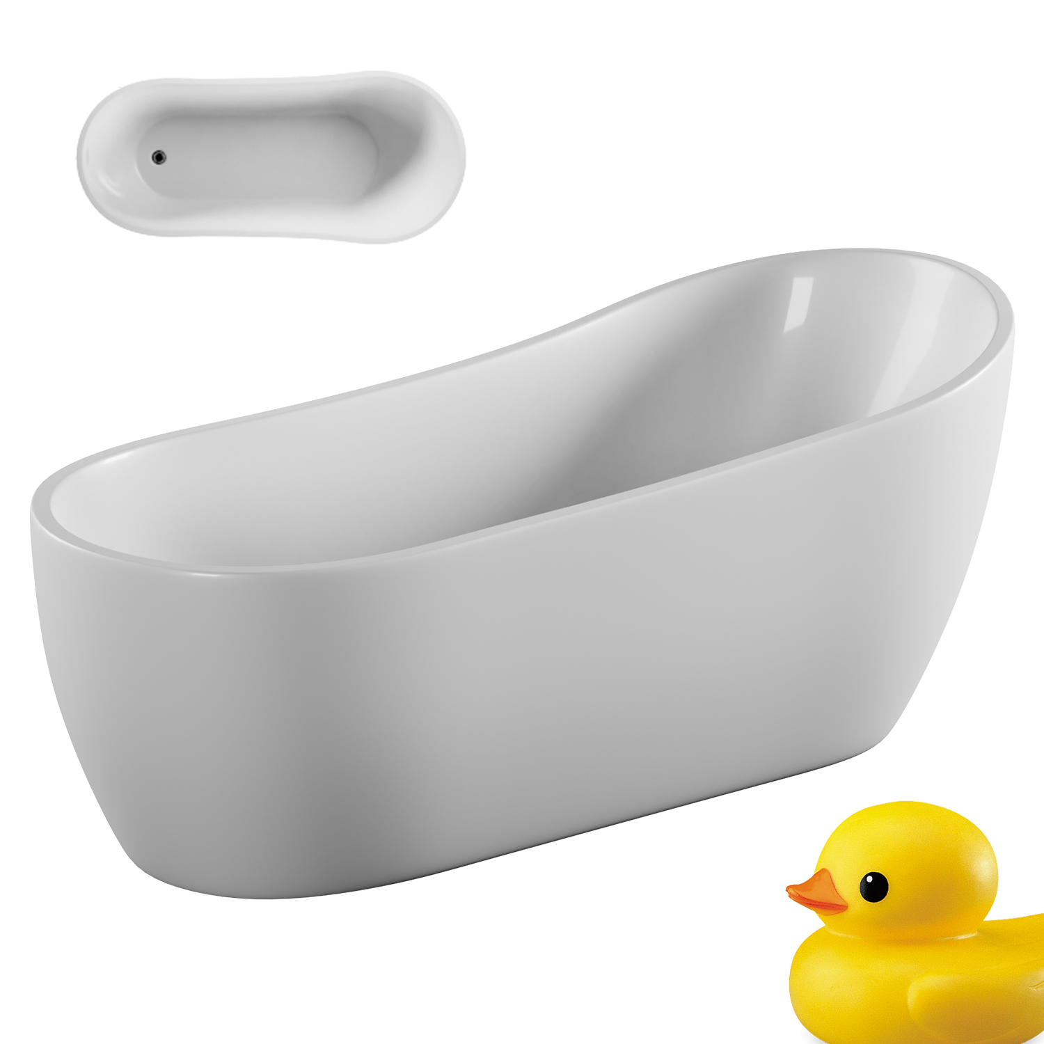 TroniTechnik Freistehende Badewanne Acrylwanne KASOS