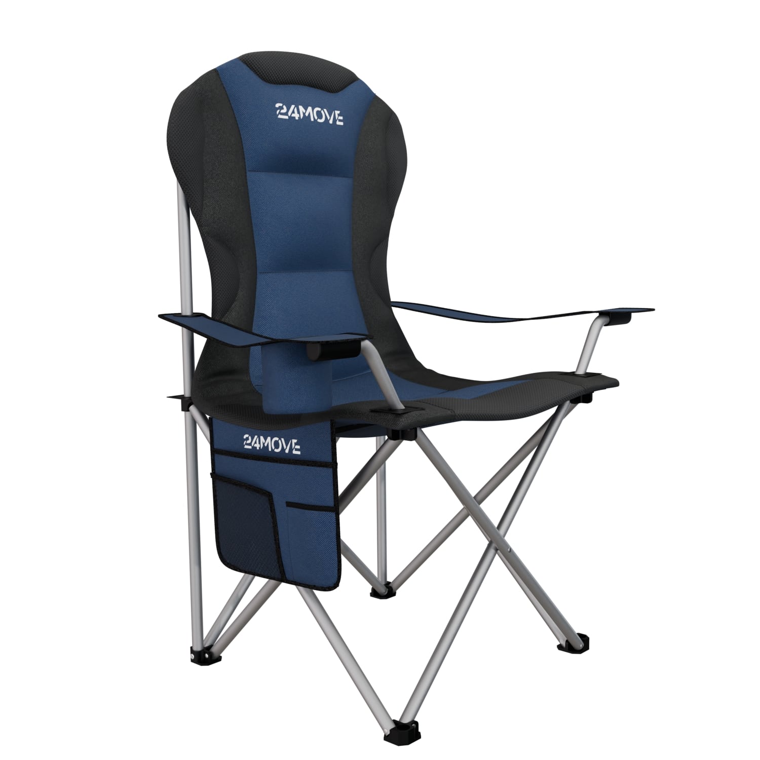 24MOVE® Campingstuhl Klappstuhl Outdoor Angelstuhl Camping faltbar SALVADOR blau