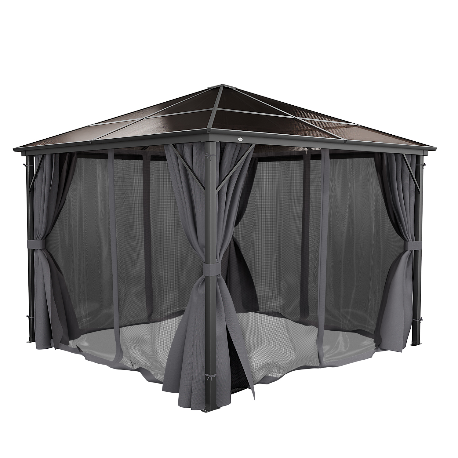 GARMIO® Pavillon Rom 3x3m Garten Überdachung mit Polycarbonat