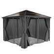 GARMIO® Pavillon Rom 3x3m Garten Überdachung mit Polycarbonat