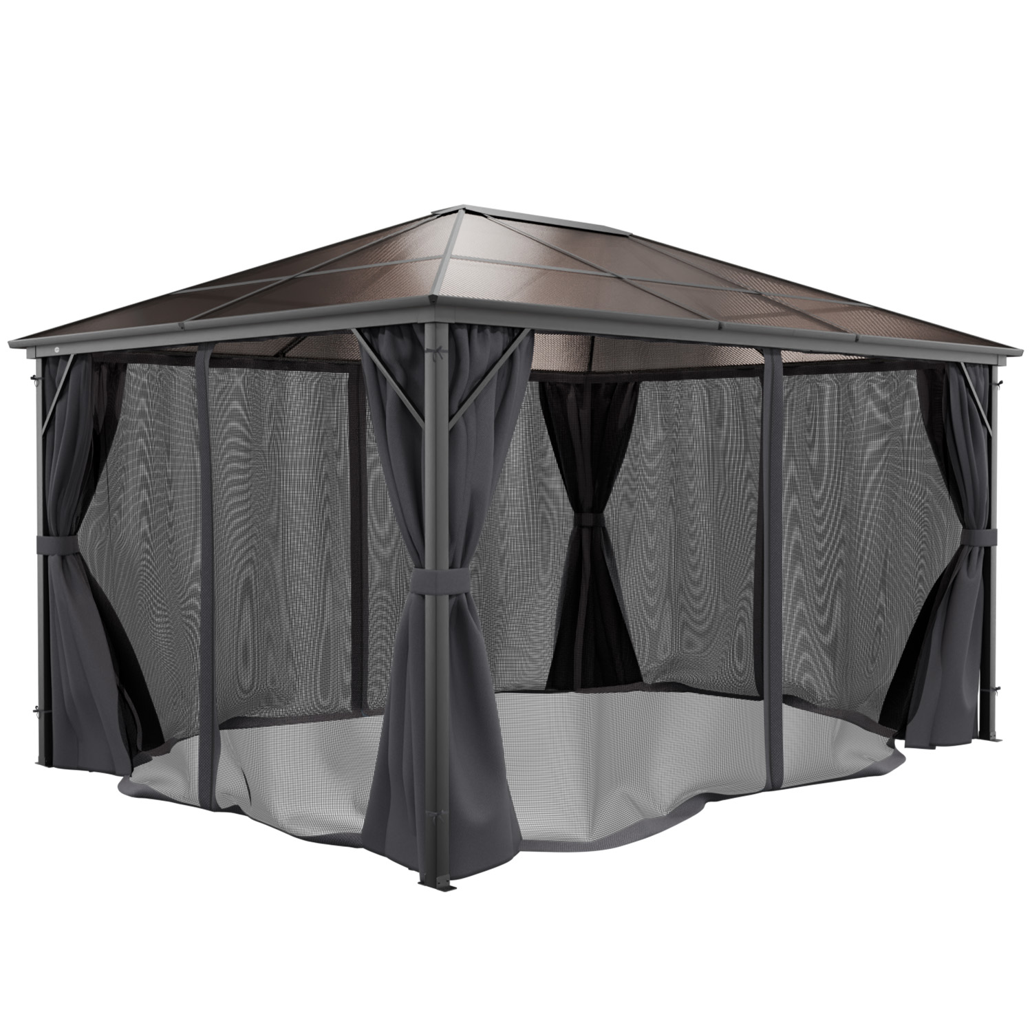 GARMIO® Pavillon Rom 3x4m Garten Überdachung mit Polycarbonat