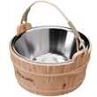Dewello Sauna-Eimer mit Edelstahl-Einsatz – 3 Liter, Hemlock-Holz, Bambusstreben