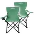 24MOVE® Campingstuhl Klappstuhl Outdoor Angelstuhl Camping faltbar grün 2er Set