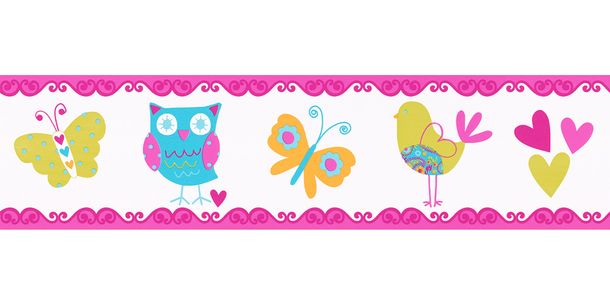 Article picture Wallpaper Border Kids Animal Hearts colourful self-adhesive 8954-17