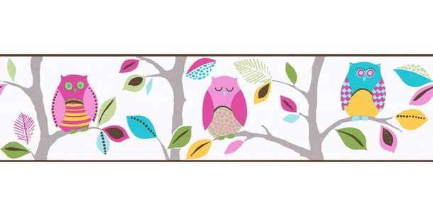 Article picture Wallpaper Border Kids Owl Nature colourful self-adhesive 8955-23