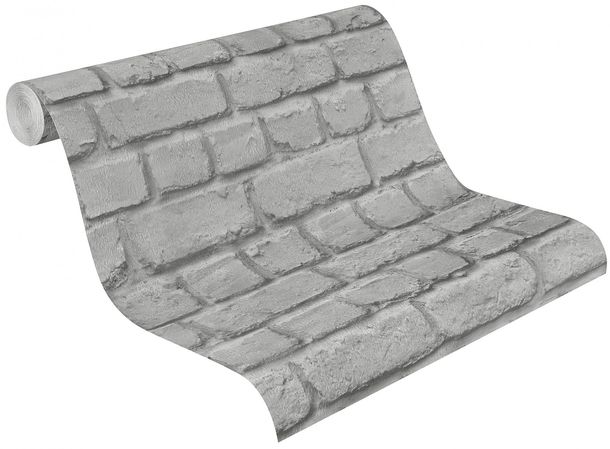 Rasch vinyl wallpaper Aqua Relief stone look grey 226720