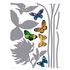 Wall tattoo sticker decoration flowers grey butterflies 1