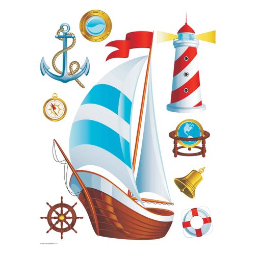 Kids wall tattoo sticker tattoo deco pirates captain captn ship
