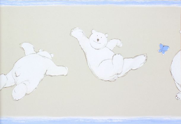 Rasch Textil Children's border 177301 Polar bear beige