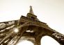 Mural wallpaper Eiffel tower sepia photo 360 cm x 254 cm 1