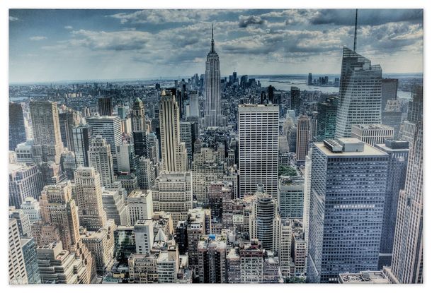 Picture Canvas New York Skyline 3D Empire State 60x80 cm
