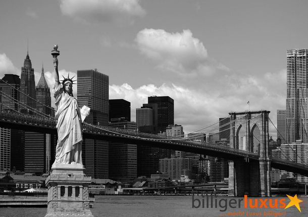 Mural wallpaper New York Brooklyn Bridge Statue of Liberty