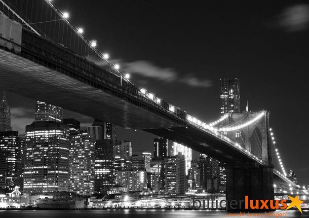 Mural wallpaper Brooklyn Bridge NYC by night 360 x 254 cm