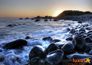 Wall mural wallpaper sunset sea stones 360 cm x 254 cm 1